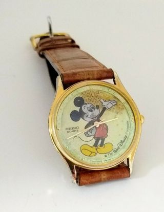 Vintage Seiko Mickey Mouse Watch Rare Mickey Dial