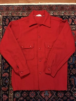 Vintage Boy Scouts Of America Official Jacket Wool Size 40 Red Bsa