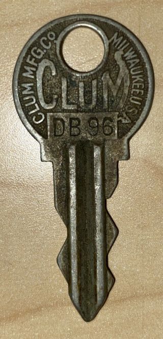 Vintage Clum Mfg Co Dodge Brothers Auto Key Db96 Db 96 Milwaukee Wi Pat 1916
