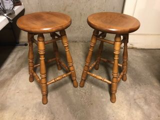 Tell City Chair Company Solid Hard Rock Maple 24” Stools (2)