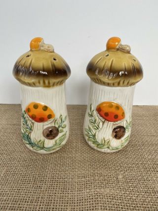 Merry Mushroom Vintage Salt & Pepper Shakers By Sears Roebuck & Co.  So Cute