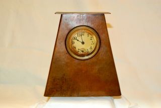 Arts & Crafts,  Mission Hammered Copper Clock.  Roy Croft,  And Dirk Van Erp Era