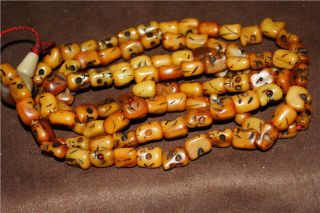 Tibetan Old Antique kapala skull Bracelet rosary Prayer Beads Mala Necklace 108 6