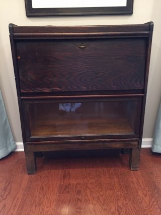 Antique Lawyer’s Desk With Bookcase Oak Weis Furniture Desk Opens And Closes