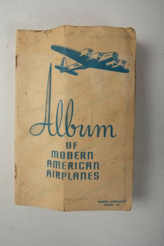 Album Of Modern American Airplanes Vintage Book (p5l) Wings Series A B&w Tobacco