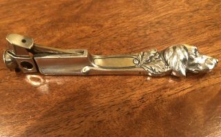 Vintage Figural Silver Plated Hound Dog Cigar Cutter