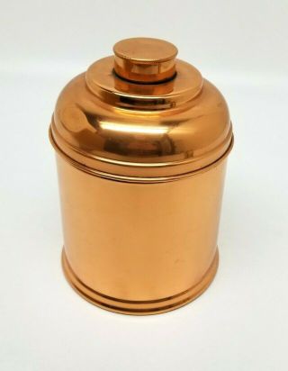 Vintage Copper Rumidor Corp.  Ny.  Cigar Humidor / Tobacco Jar 8 " Tall X 6 " Dia