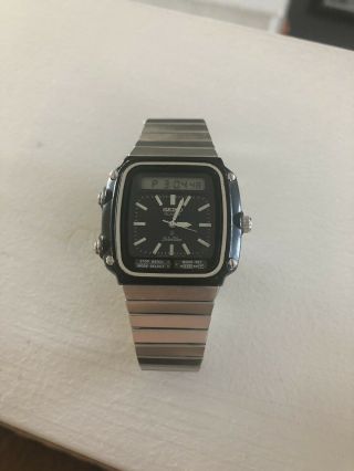Seiko H357 - 5120 Silverwave Vintage 1980’s Digital Lcd Watch “bond Style”