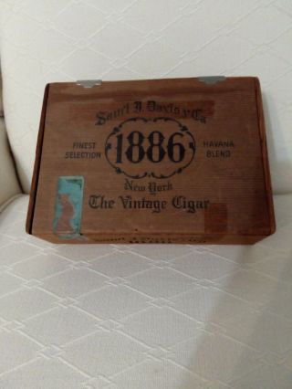 Antique 1886 York Cigar Wood Box