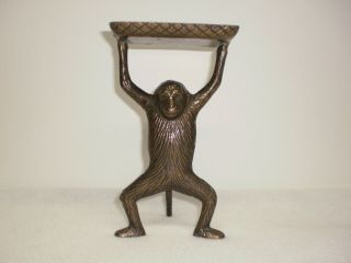 Vintage Brass Or Bronze Monkey Business Card Holder,  Soap Dish,  Or Trinket Tray