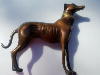 Vintage Brass / Bronze Greyhound Dog Figurine Statue