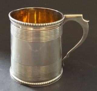 Hallmarked Silver Vintage Georgian Antique Half Pint Tankard Mug