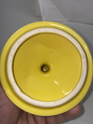VINTAGE 1971 MCCOY POTTERY SMILEY FACE YELLOW COOKIE JAR HAVE A HAPPY DAY 3