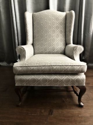 Antique Wingback Chairs Set Of 2,  Queen Anne