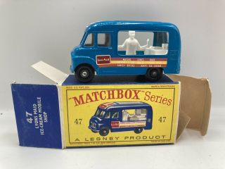 Vintage Lesney Matchbox 47 Commer Lyons Maid Ice Cream Mobile Shop Orig Box