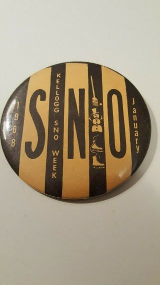 Vintage 1968 Kellogg High School (little Canada Mn) Sno Week Pinback Button