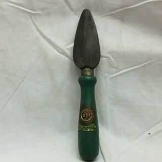 Vintage Knife Sharpener Carborundum Niagara Falls No.  66 Label Green Wood Handle