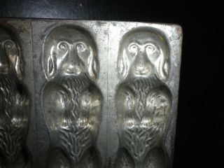 Vintage metal chocolate mold/mould,  flat mold of standing dogs,  Randle & Smith. 2
