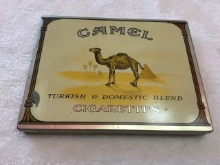 Vintage Camel Cigarettes Flat 50 Turkish & Domestic Blend Tobacco Tin -