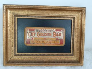 Vtg Imperial Tobacco Cut Golden Bar W.  D.  & H.  O.  Wills On Old Frame Tobacco Tin
