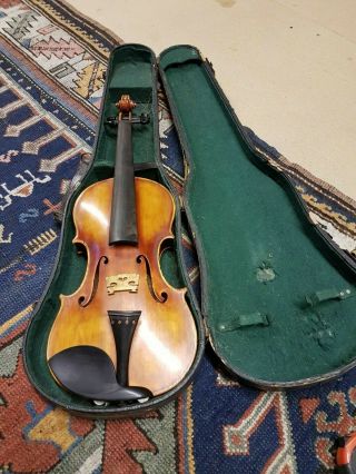 Antique French Labeled Violin Old Vintage A.  Dieudonne Mirecourt Interesting