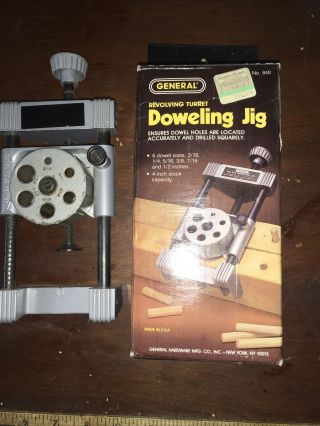 Vintage General No 840 Turret Doweling Jig Usa 6 Sizes 3/16 " To 1/2 "