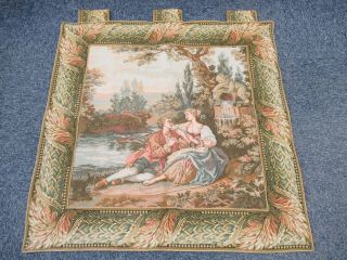 Vintage Style Tapestry Wall Hanging Courting Couple 88cm X 88cm (c357)