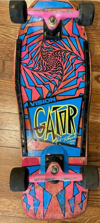 Vintage Vision Gator Mark Rogowski Pro Model Skateboard Neon Pink Complete Look