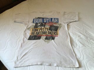 Rare Vintage 1986 Bob Dylan & Tom Petty True Confessions Tour Rock T Shirt