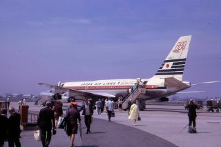 Sm14 Vintage Amateur 35mm Slide Photo - Passenger Japan Air Lines Airplane 1969