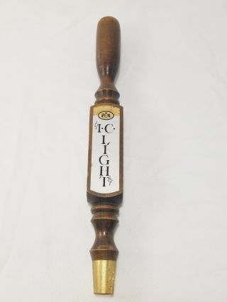Vintage Wood I.  C.  Light Beer Tap Handle