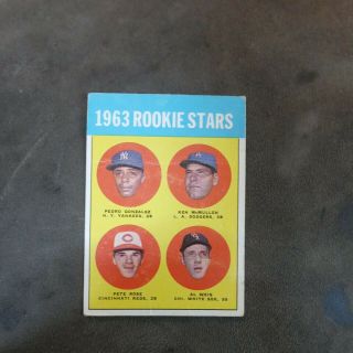 1963 Topps Pete Rose Cincinnati Reds 537 Baseball Card.
