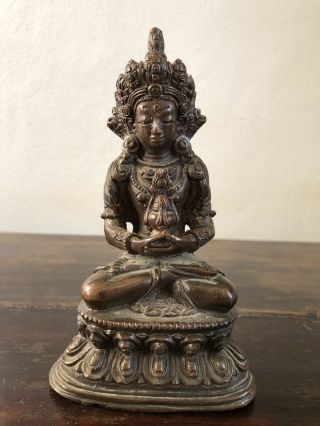 A Chinese Tibetan Bronze Figure Of Buddha - Qing - Like Indian,  Imperial,  Ming