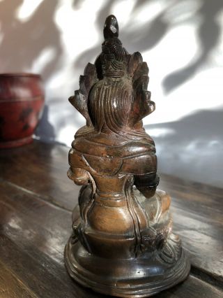 A Chinese Tibetan bronze figure of Buddha - Qing - Like Indian,  Imperial,  Ming 5