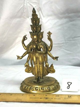 Avalokiteshvara (bodhisattva & Buddhist Deity) Figurine In Brass