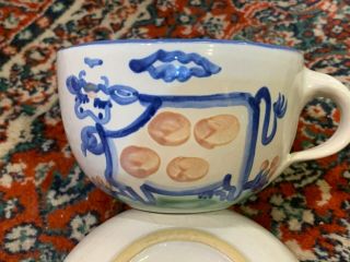 Vintage M.  A.  Hadley Louisville Ky Pottery Mug Cup Cow The End Farmer Country Euc