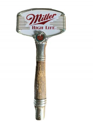 Rare Ceramic Large Vintage Miller High Life Beer Keg Tap Handle Pull