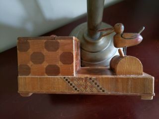 Vintage Occupied Japan Wooden Novelty Cigarette Box With Moving Bird Design