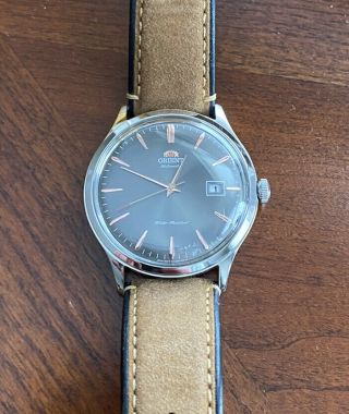 Orient Bambino Version 4 Automatic Grey Dial Brown Leather Fac08003a0