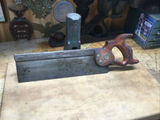 Vintage Sargent & Co.  12” Dovetail Mitre Saw Back Saw Carpenters Tool