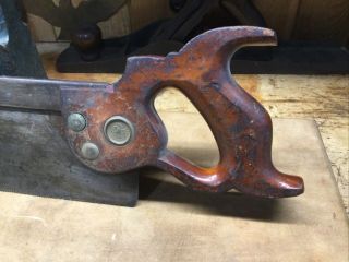 Vintage Sargent & Co.  12” Dovetail Mitre Saw Back Saw Carpenters Tool 3