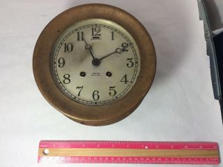 Vintage Chelsea Ship’s Bell Clock 6 " 1920 - 1924 Antique Boat Time Piece Boston Ma