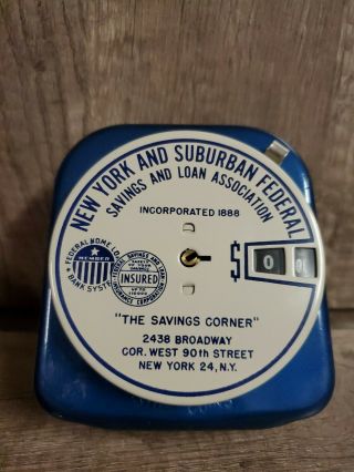 Vintage Add O Matic Coin Bank York And Suburban Federal Savings No Key