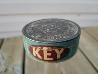 Vintage Key Chewing Tobacco Snuff Tin Paper Can - Empty - Cardboard