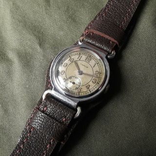 Rare Lanco Swiss Wrist Watch Military Trench No Dh Art Deco Ww Ii 2 F Men 1930s