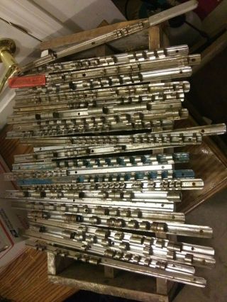 20,  Vintage Metal Socket Rack Holder 1/4 ",  3/8 ",  1/2 " Clip Rail Tool Organizers