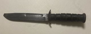 Camillus 12 " Fixed Blade Vintage Us Military Fighting Knife Black See Tip