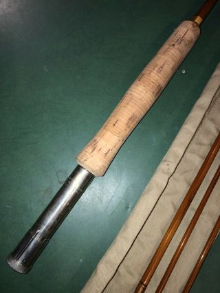 Wright & McGill Granger Aristocrat 4 Pc Antique Bamboo Fly Rod Sock & Tube 1938 5