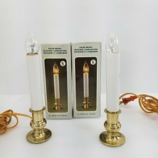 Vintage Polished Brass Electric Window Candlestick Lamp Light 6036