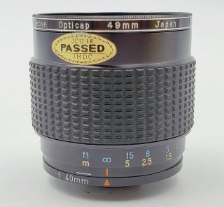 Vintage Pentax - 110 Zoom 20 - 40mm F2.  8 Lens Serial 1034574